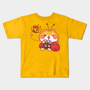 Cute Shiba Ladybug Kids T-Shirt